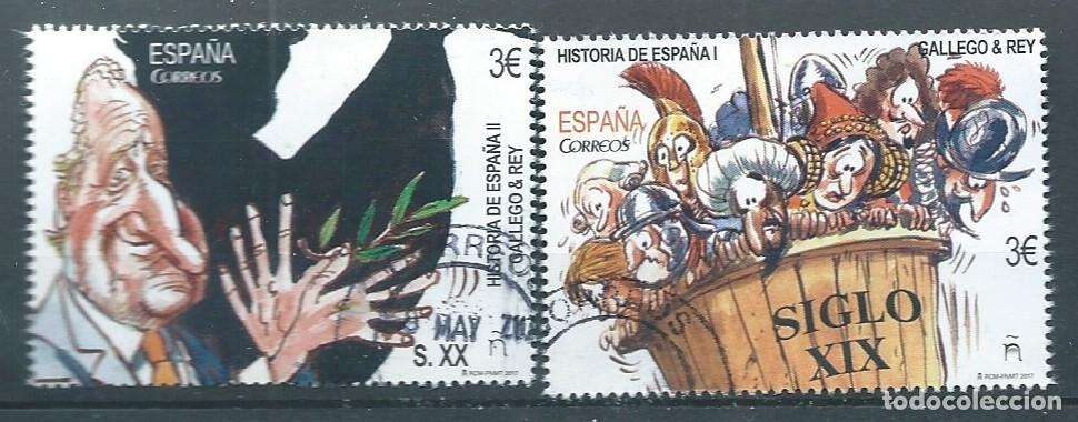 Sellos: ESPA&Ntilde;A 2017 DE HB N&ordm;1 Y 2 HISTORIA DE ESPA&Ntilde;A GALLEGO&REY 2V USAD ED 5144-5 YT 4864-65 MI 5159-60