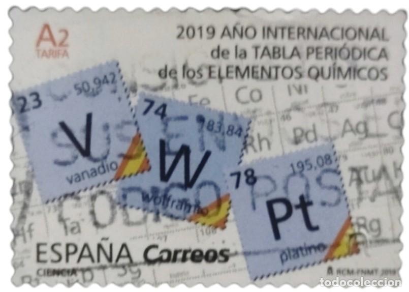 Sellos: ESPA&Ntilde;A 2019 Ciencia - Tabla Peri&oacute;dica. USADO.