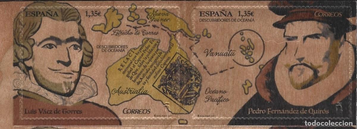 Sellos: ESPA&Ntilde;A - 2017 - DESCUBRIDORES DE OECEAN&Iacute;A - BLOQUE DE DOS SELLOS NUEVOS - MNH