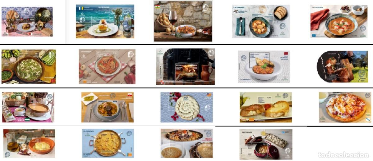 Sellos: ESPA&Ntilde;A 2020-26 19 VALORES HB GASTRONOM&Iacute;A ESPA&Ntilde;OLA EN 19 PLATOS MNH