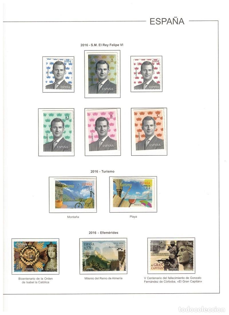 Sellos: ESPA&Ntilde;A. A&Ntilde;O 2016 COLECCI&Oacute;N COMPLETA DE SELLOS HOJAS BLOQUES Y CARNET