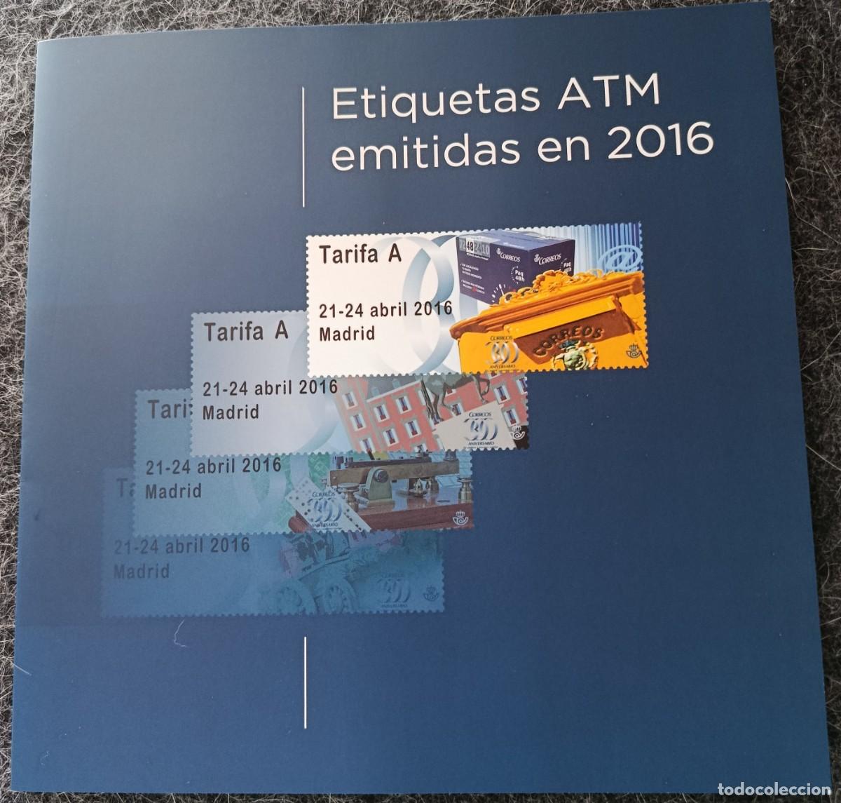 Sellos: ATM ETIQUETAS 2016 - MADRID - COLECCION COMPLETA EN FOLLETO - TODO LOS 24 SELLOS SIN USAR