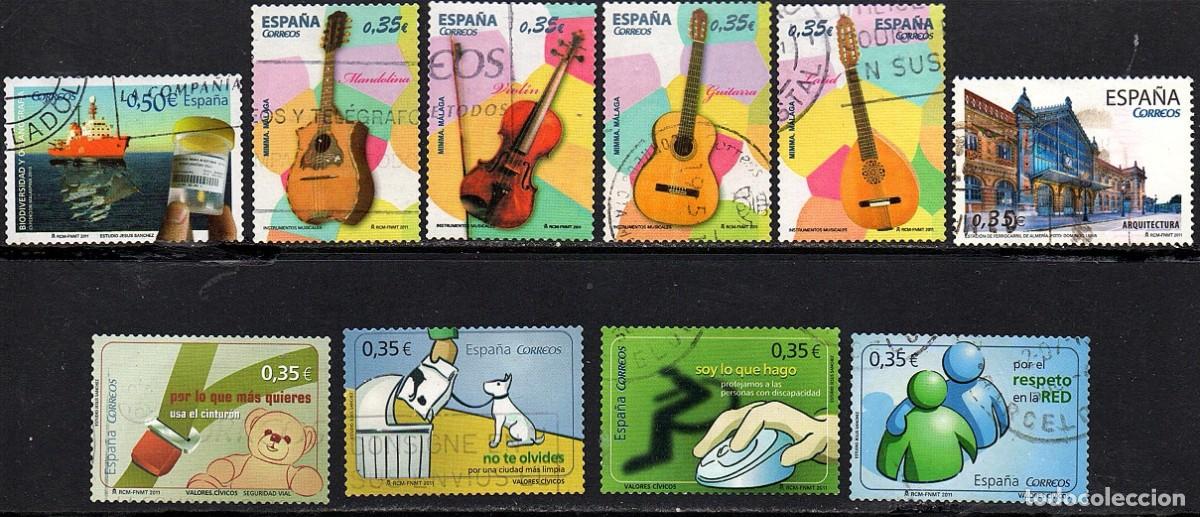 Sellos: VARIAS SERIES COMPLETAS USADAS DE ESPA&Ntilde;A A&Ntilde;O 2.011(2)