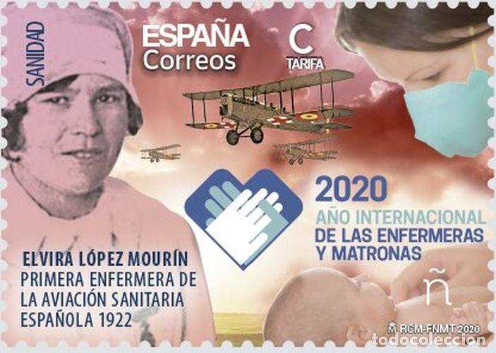 Sellos: Espa&ntilde;a 2020 Edifil 5406 Sello ** A&ntilde;o Internacional de las Enfermeras y Matronas Elvira Lopez Mourin