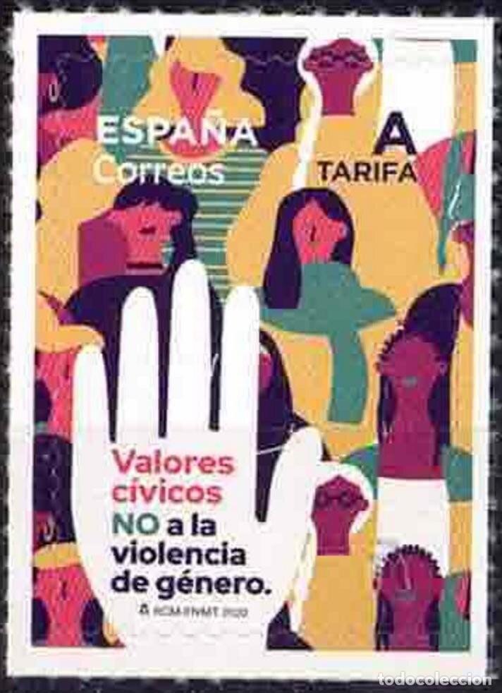 Sellos: Espa&ntilde;a 2020 Edifil 5443 Sello ** Valores c&iacute;vicos NO a la violencia de g&eacute;nero Michel 5492 Yvert 5197