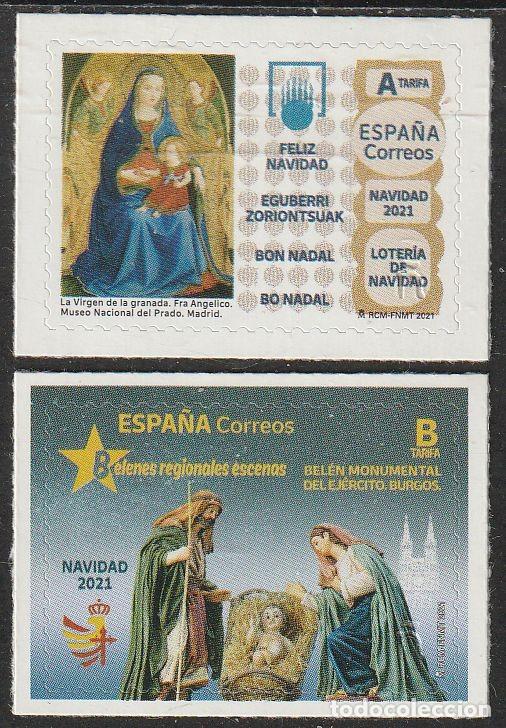 Sellos: Espa&ntilde;a 2021 Edifil 5533/4 Sellos ** Navidad Loter&iacute;a de Navidad y Belen Monumental Ejercito de Burgos