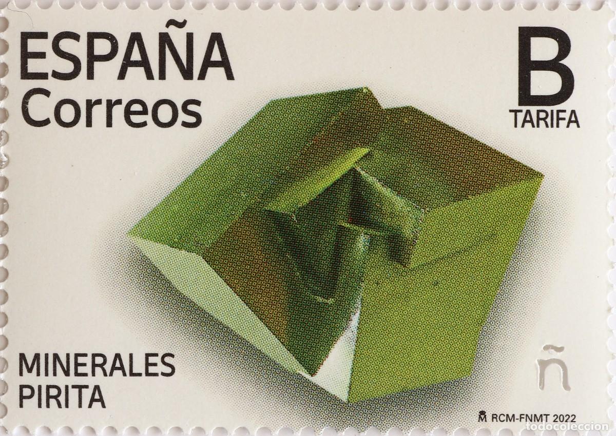 Sellos: Espa&ntilde;a 2022 Edifil 5541 Sello ** Minerales Pirita Michel 5591 Yvert 5296 Spain Stamp Timbre Espagne