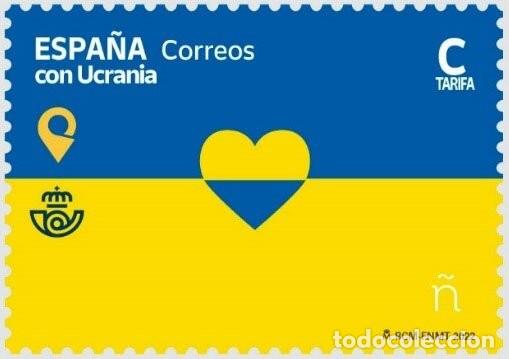 Sellos: Espa&ntilde;a 2022 Edifil 5579 Sello ** Solidaridad con Ucrania Michel 5630 Yvert 5335 Spain Stamp Timbre