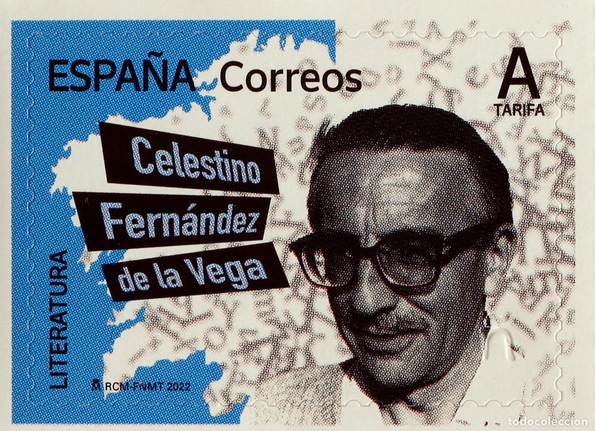 Sellos: Espa&ntilde;a 2022 Edifil 5580 Sello ** Literatura Celestino Fern&aacute;ndez de la Vega (1916-1986) Escritor