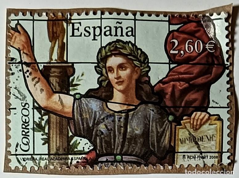 Sellos: SELLO ESPA&Ntilde;A 2,60 &euro; &rdquo;VIDRIERAS. REAL ACADEMIA ESPA&Ntilde;OLA - LA ELOCUENCIA&rdquo; - A&Ntilde;O 2008