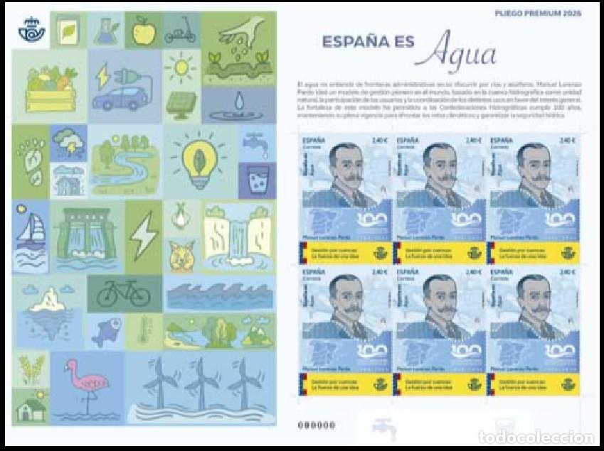 Sellos: ESPA&Ntilde;A 2026 ESPA&Ntilde;A ES AGUA GESTI&Oacute;N POR CUENCAS: LA FUERZA DE UNA IDEA PLIEGO PREMIUN ED 5926 YT 5686