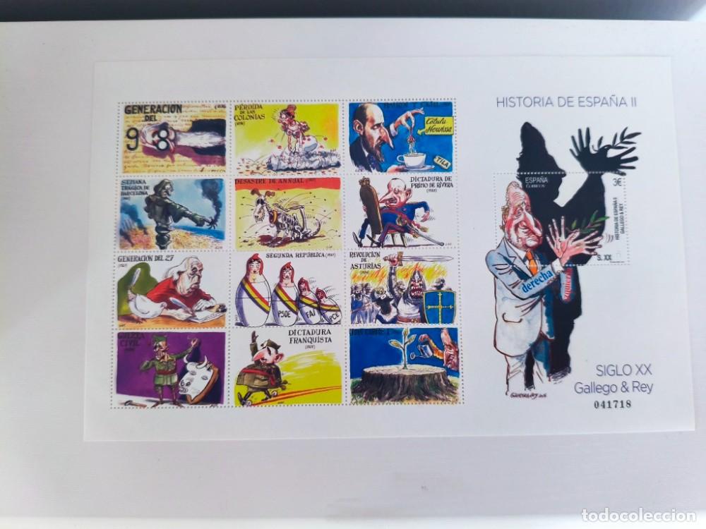 Sellos: Lote 2 Hojas Bloque Espa&ntilde;a - Historia de Espa&ntilde;a I y II (Siglo XIX y XX) - Gallego & Rey - Correos