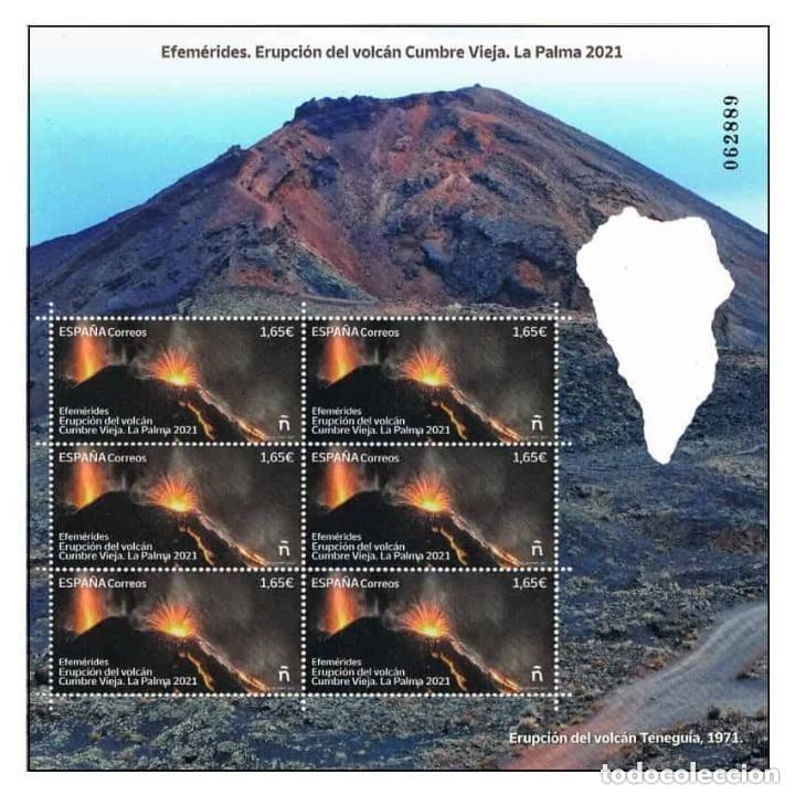 Sellos: Espa&ntilde;a 2022. HB Erupci&oacute;n del volc&aacute;n Tenegu&iacute;a. 1971 (MNH)