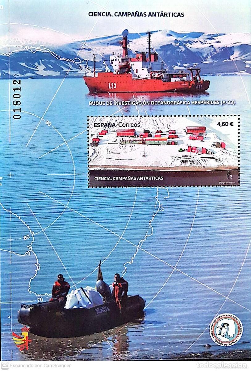 Sellos: Espa&ntilde;a. 5601 HB Ciencia. Campa&ntilde;as ant&aacute;rticas. 2022