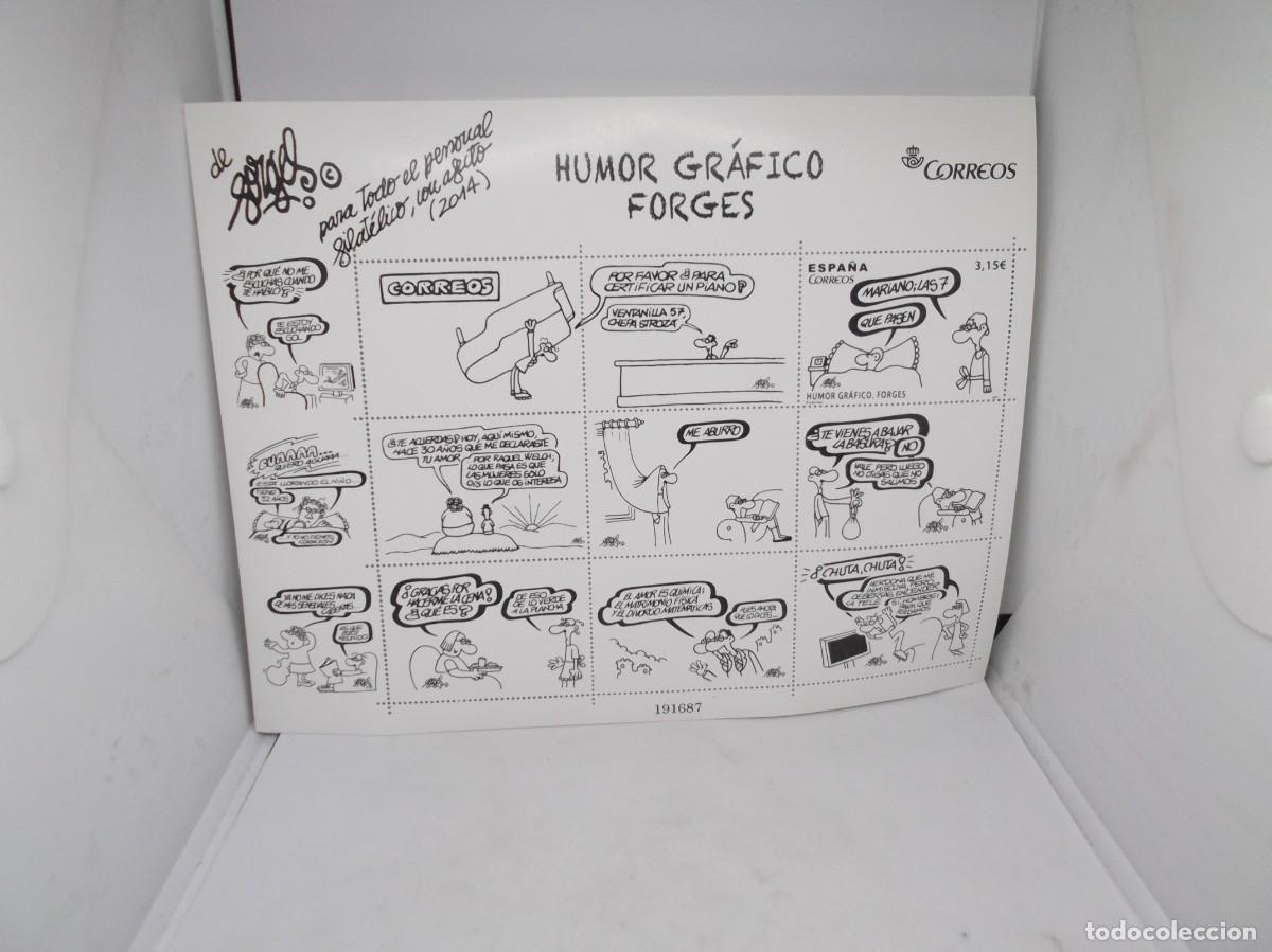 Sellos: Espa&ntilde;a 2014.Humor Gr&aacute;fico Forges.Hoja correos.Nuevo