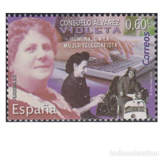 Sellos: Edifil 5313 MNH Homenaje a la Mujer Telegrafista Consuelo Alvarez Violeta SIN FIJA SELLO Espa&ntilde;a 2019