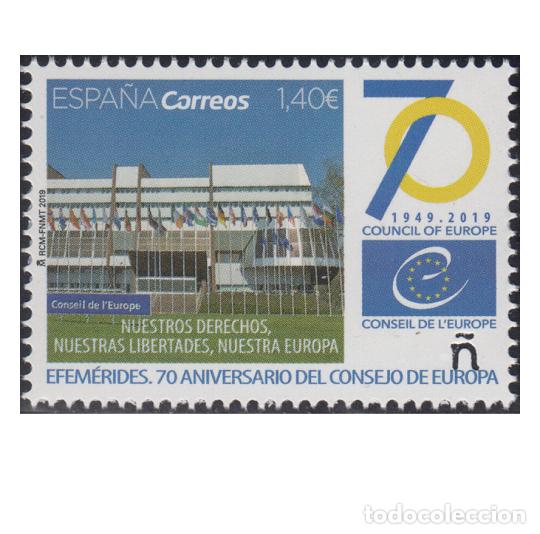 Sellos: Edifil 5315 MNH 70 Aniversario del Consejo de Europa SIN FIJA SELLO Espa&ntilde;a 2019