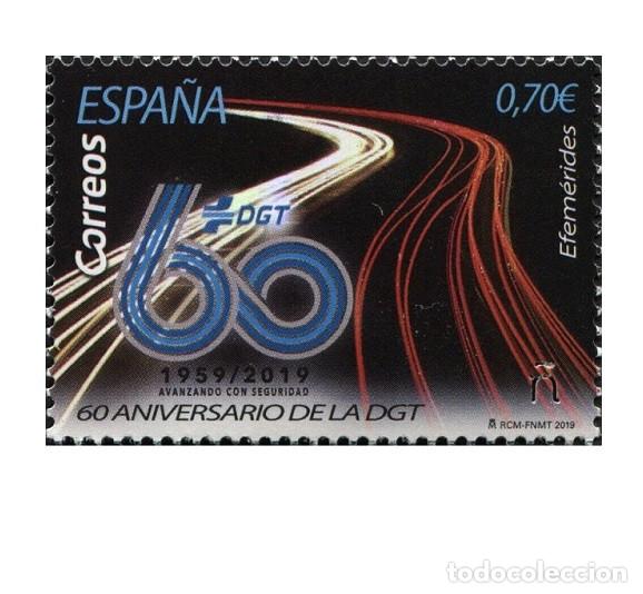 Sellos: Edifil 5333 MNH 60 Aniversario de la DGT SIN FIJA SELLO Espa&ntilde;a 2019