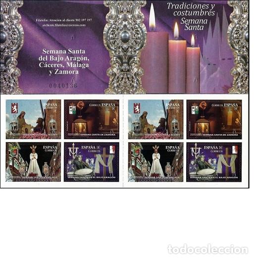 Sellos: Edifil 5136-39 5139 MNH Semana Santa Bajo Arag&oacute;n Caceres Malaga y Zamora Espa&ntilde;a 2017 Carnet 5136c