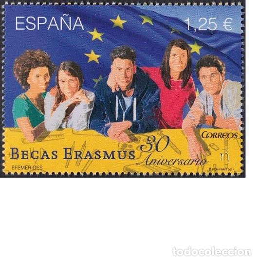 Sellos: Edifil 5168 MNH 30 Aniversario de las Becas Erasmus sin fija sellos Espa&ntilde;a 2017