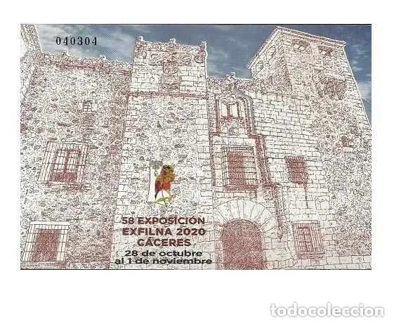 Sellos: Edifil 5441 Exfilna Exposicion Nacional Filatelica de Caceres MNH nuevos Espa&ntilde;a 2020 Hojita HB