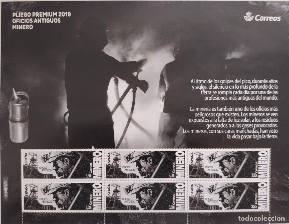Stamps: Pliego Premium 2019. Oficios Antiguos - Minero - Sellos Espa&ntilde;a