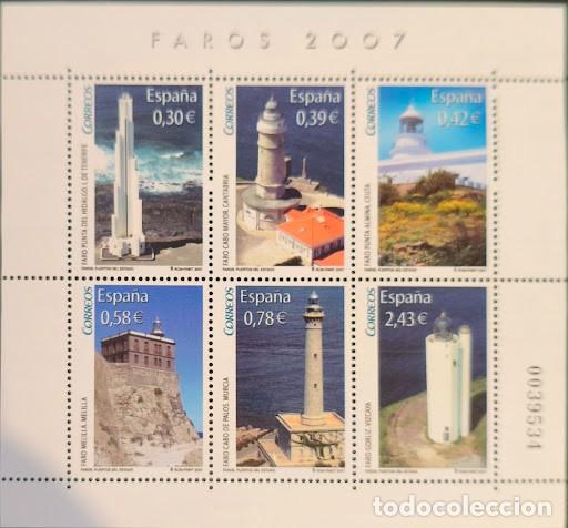 Sellos: Lote Completo: 5 Hojas Bloque Serie &rdquo;Faros de Espa&ntilde;a&rdquo; (2007-2011) - Nuevo sin Fijasellos (SC)