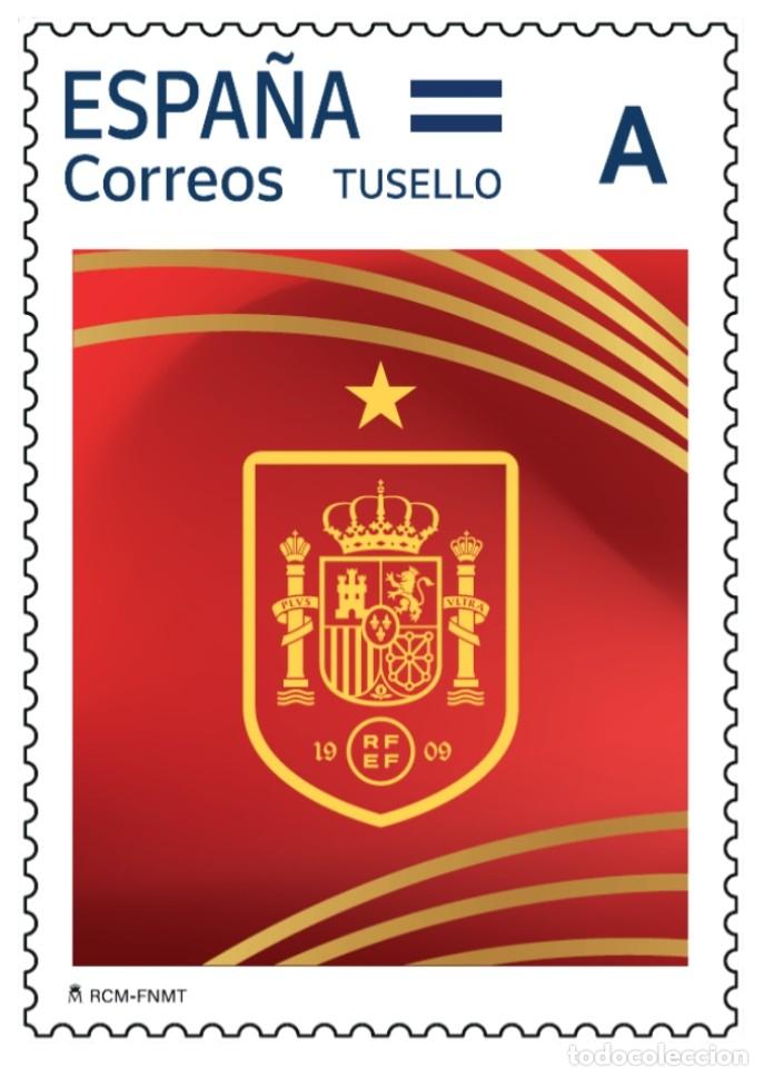 Sellos: ESPA&Ntilde;A 2026 TUSELLO CAMISETA ROJA DE LA SELECCION ESPA&Ntilde;OLA DE FUTBOL MNH