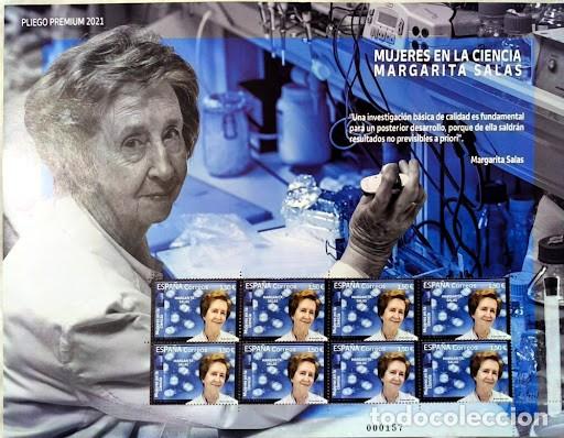 Sellos: Pliego Premium Correos Espa&ntilde;a 2021: &rdquo;Mujeres en la Ciencia - Margarita Salas&rdquo;
