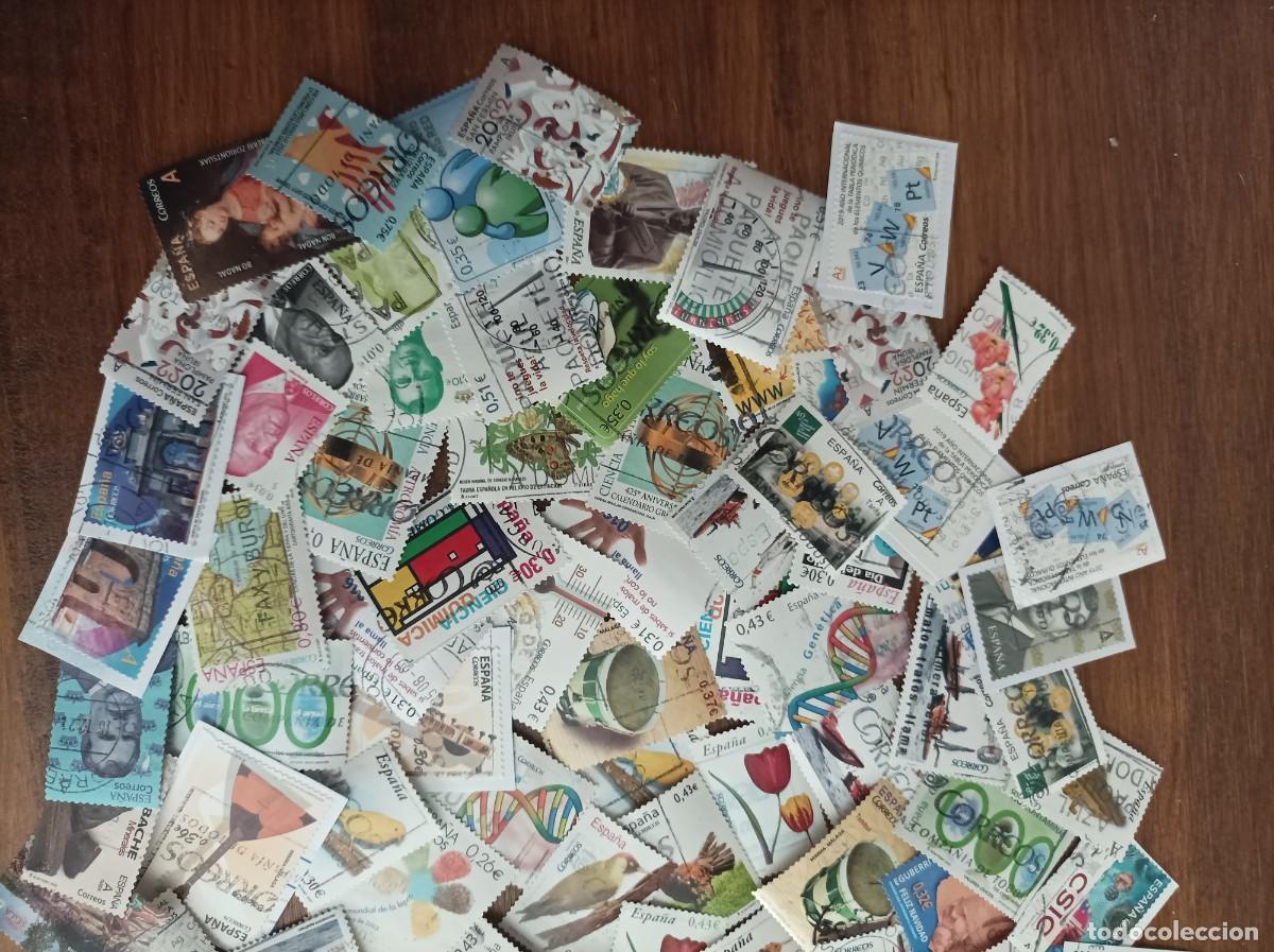 Briefmarken: Lote de 110 sellos de Espa&ntilde;a usados en euros