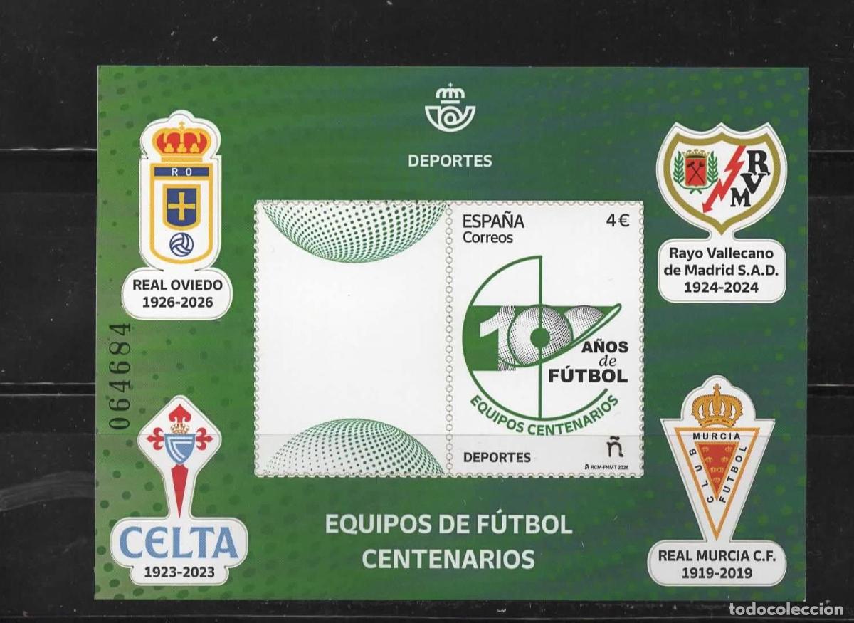Sellos: ESPA&Ntilde;A SPAIN FUTBOL FOOTBALL REAL OVIEDO RAYO VALLECANO DELTA DE VIGO REAL MURCIA