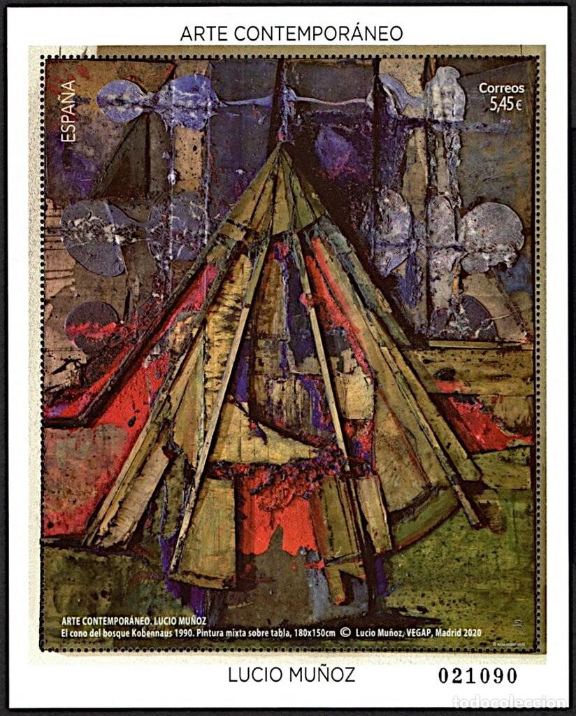 Sellos: Espa&ntilde;a 2020 Edifil 5414 Sello ** HB Arte Contemporaneo Lucio Mu&ntilde;os El cono del bosque Kobennaus