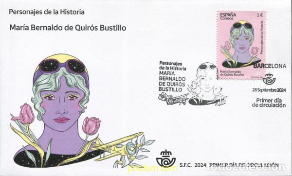 Sellos: 744120 MNH ESPA&Ntilde;A 2024 PERSONAJES DE LA HISTORIA. MAR&iacute;A BERNALDO DE QUIR&oacute;S BUSTILLO.