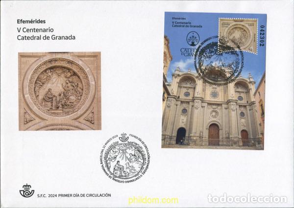 Sellos: 735564 MNH ESPA&Ntilde;A 2024 EFEM&Eacute;RIDES. V CENTENARIO CATEDRAL DE GRANADA.