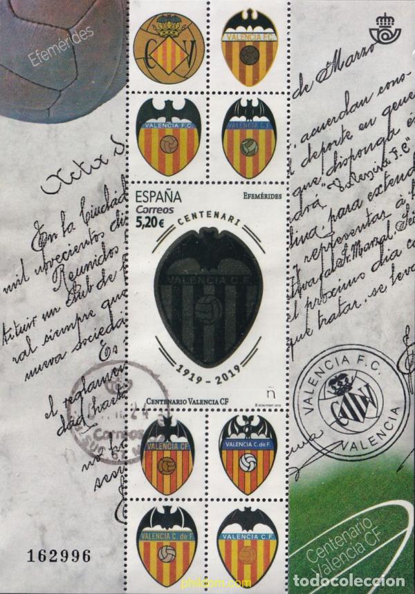 Sellos: 743734 USED ESPA&Ntilde;A 2019 CENTENARIO DEL VALENCIA CLUB DE F&Uacute;TBOL