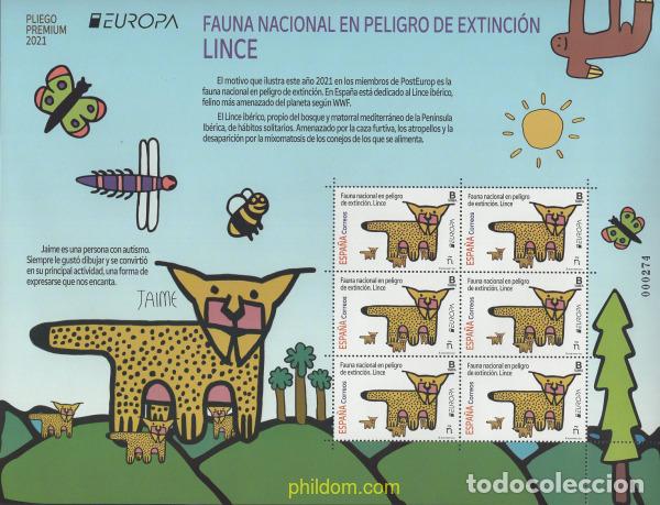 Sellos: 650214 MNH ESPA&Ntilde;A 2021 EUROPA CEPT 2021 - FAUNA NACIONAL EN PELIGRO DE EXTINCION