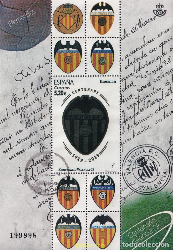 Sellos: 743745 USED ESPA&Ntilde;A 2019 CENTENARIO DEL VALENCIA CLUB DE F&Uacute;TBOL