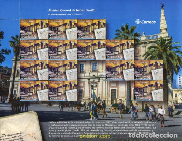 Sellos: 593413 MNH ESPA&Ntilde;A 2018 ARCHIVO GENERAL DE INDIAS - SEVILLA