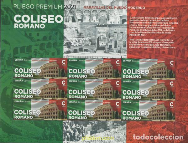 Sellos: 643747 MNH ESPA&Ntilde;A 2021 MARAVILLAS DEL MUNDO MODERNO - COLISEO ROMANO