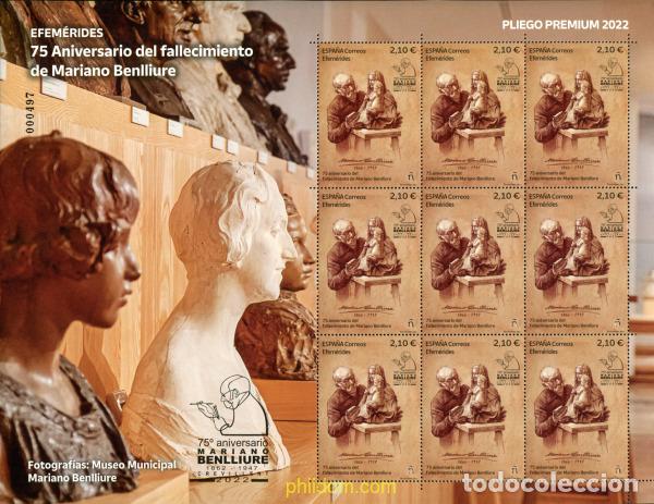 Sellos: 691072 MNH ESPA&Ntilde;A 2022 75 ANIVERSARIO DEL FALLECIMIENTO DE MARIANO BENLLIURE- ESCULTOR