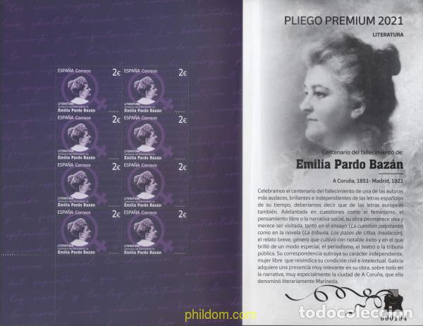 Sellos: 655811 MNH ESPA&Ntilde;A 2021 CENTENARIO FALLECIMIENTO EMILIA PARDO BAZ&Aacute;N
