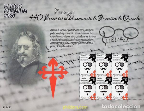 Sellos: 632402 MNH ESPA&Ntilde;A 2020 440 ANIVERSARIO NACIMIENTO FRANCISCO DE QUEVEDO
