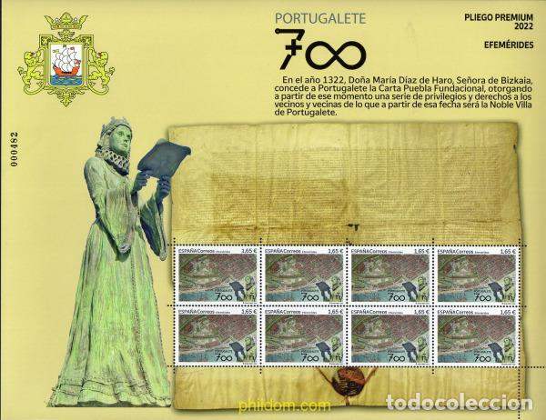 Sellos: 679135 MNH ESPA&Ntilde;A 2022 700 A&Ntilde;OS DE LA FUNDACION DE PORTUGALETE