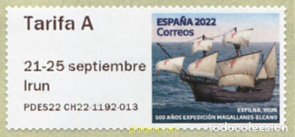 Sellos: 748104 MNH ESPA&Ntilde;A 2022 500 A&Ntilde;OS EXPEDICION MAGALLANES ELCANO - IRUN - 21 - 25 SEPTIEMBRE