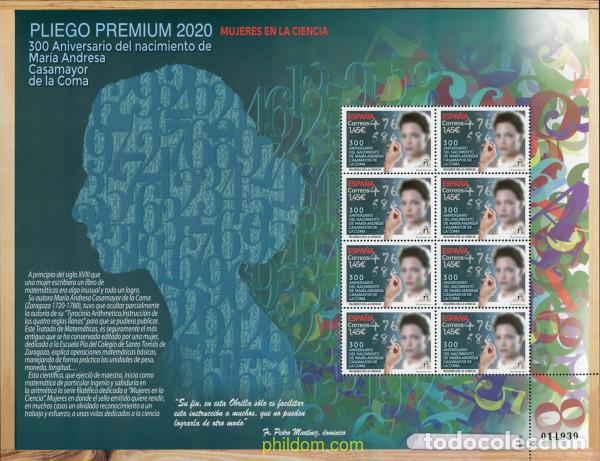 Sellos: 628603 MNH ESPA&Ntilde;A 2020 MUJERES EN LA CIENCIA. MARIA ANDRESA CASAMAYOR DE LA COMA
