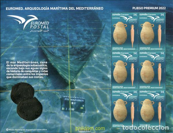 Sellos: 685551 MNH ESPA&Ntilde;A 2022 EUROMED. ARQUEOLOG&Iacute;A MAR&Iacute;TIMA DEL MEDITERR&Aacute;NEO