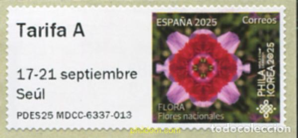 Sellos: 777283 MNH ESPA&Ntilde;A 2025 ETIQUETA ATM. SE&uacute;L. FLORA. FLORES NACIONALES.