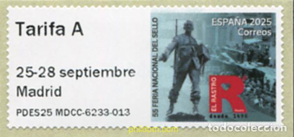 Sellos: 777290 MNH ESPA&Ntilde;A 2025 ETIQUETA ATM. 55 FERIA NACIONAL DEL SELLO. EL RASTRO.