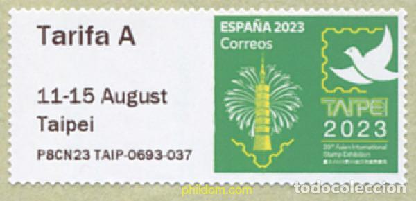 Sellos: 724503 MNH ESPA&Ntilde;A 2023 FERIA TAIPEI. 11 - 15 AGOSTO
