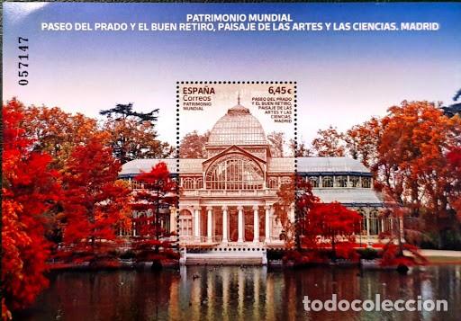 Sellos: Hojita bloque y hoja de sellos de Espa&ntilde;a - Patrimonio Nacional y Patrimonio Mundial (Palacio de Cris